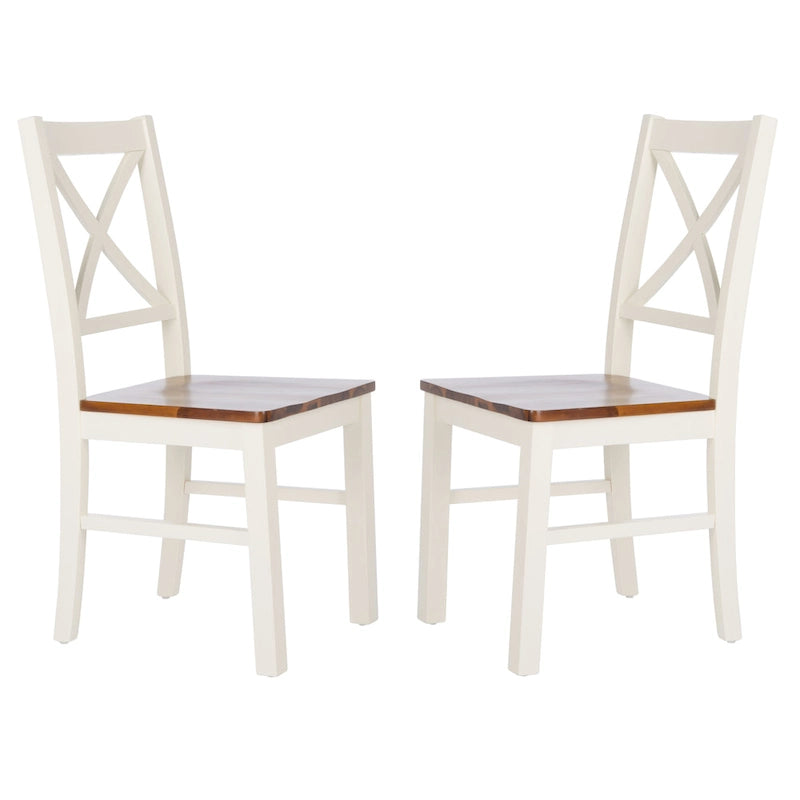White/Natural Dining Chair - 17.5 W x 19.5 L x 37 H - 18W x 20D x 37H