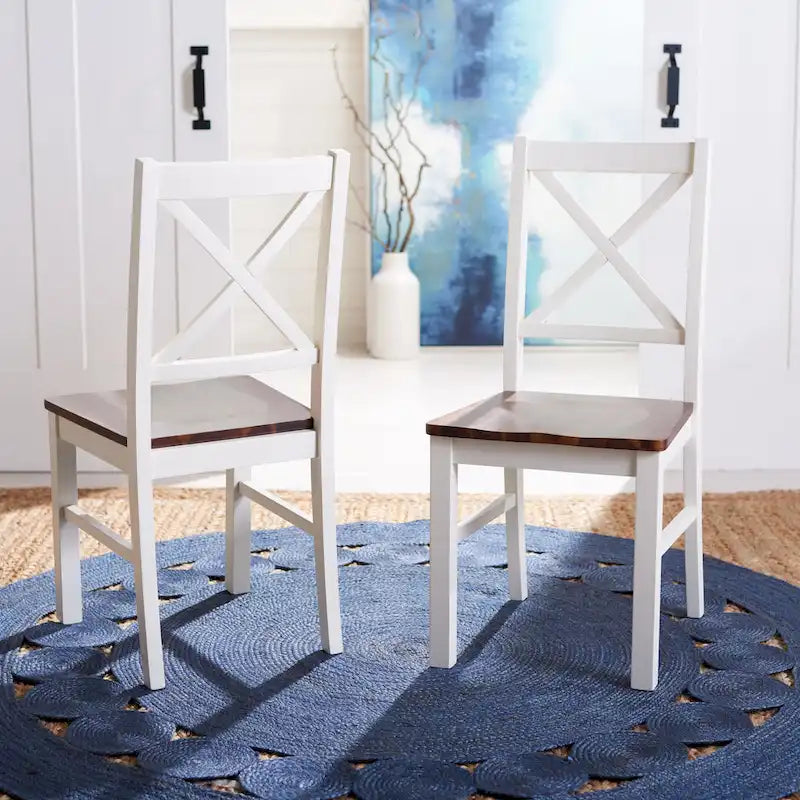 White/Natural Dining Chair - 17.5 W x 19.5 L x 37 H - 18W x 20D x 37H