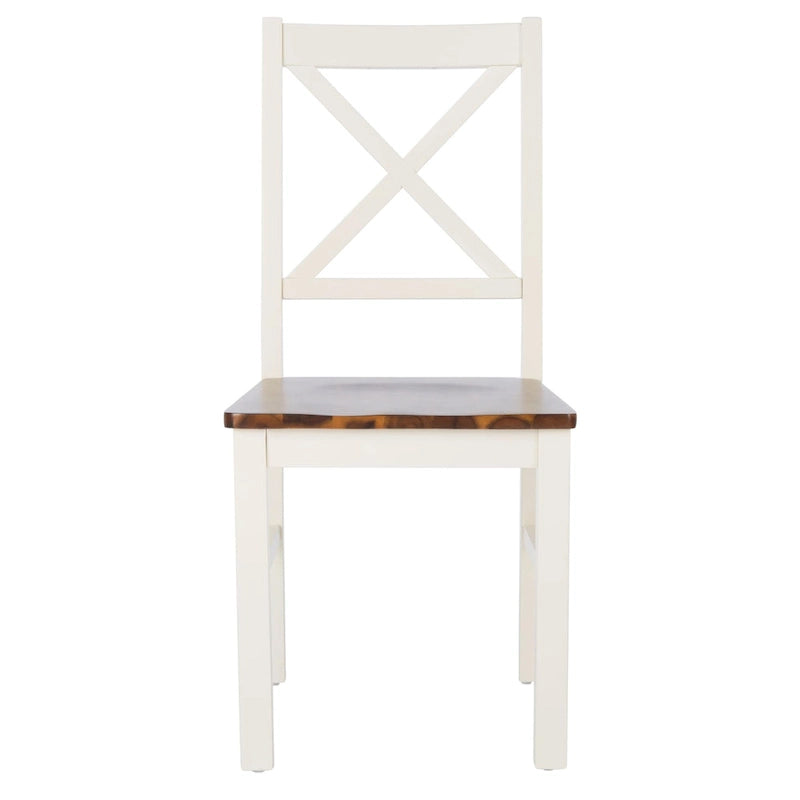 White/Natural Dining Chair - 17.5 W x 19.5 L x 37 H - 18W x 20D x 37H