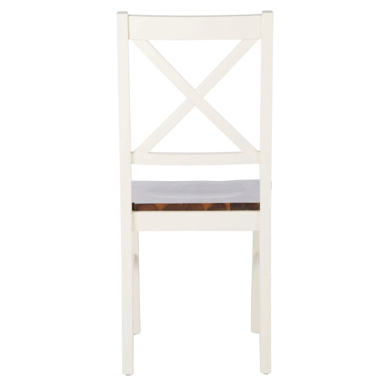 White/Natural Dining Chair - 17.5 W x 19.5 L x 37 H - 18W x 20D x 37H