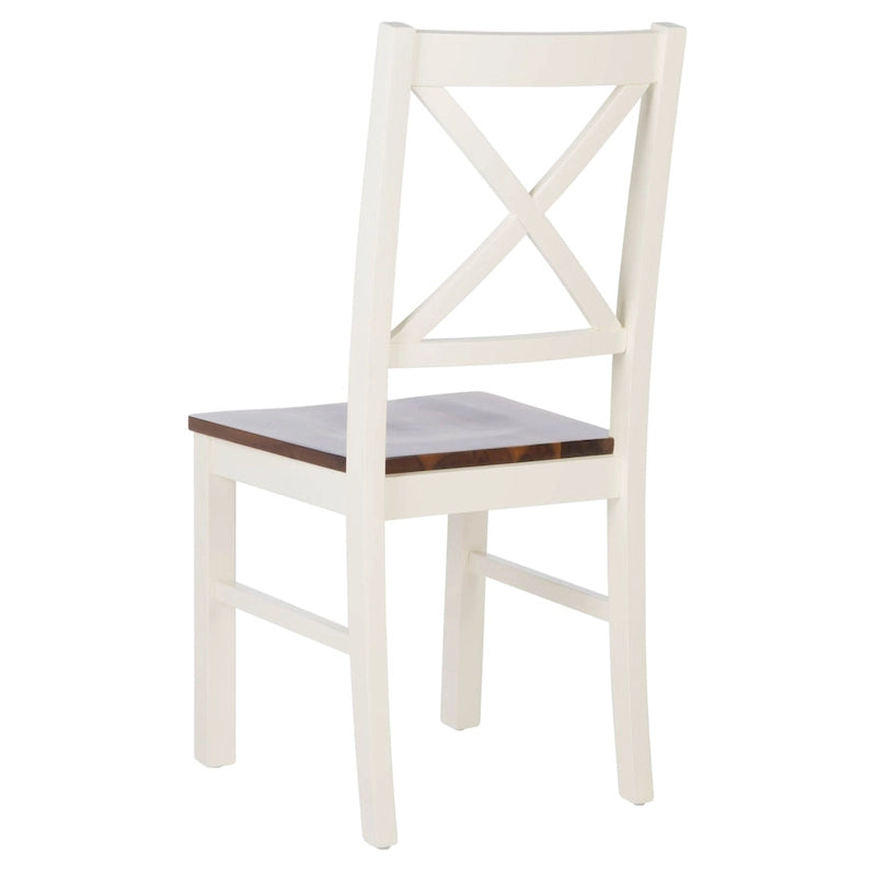 White/Natural Dining Chair - 17.5 W x 19.5 L x 37 H - 18W x 20D x 37H
