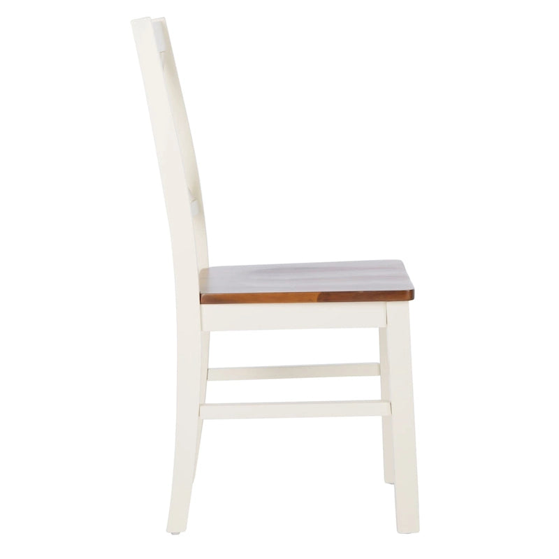 White/Natural Dining Chair - 17.5 W x 19.5 L x 37 H - 18W x 20D x 37H