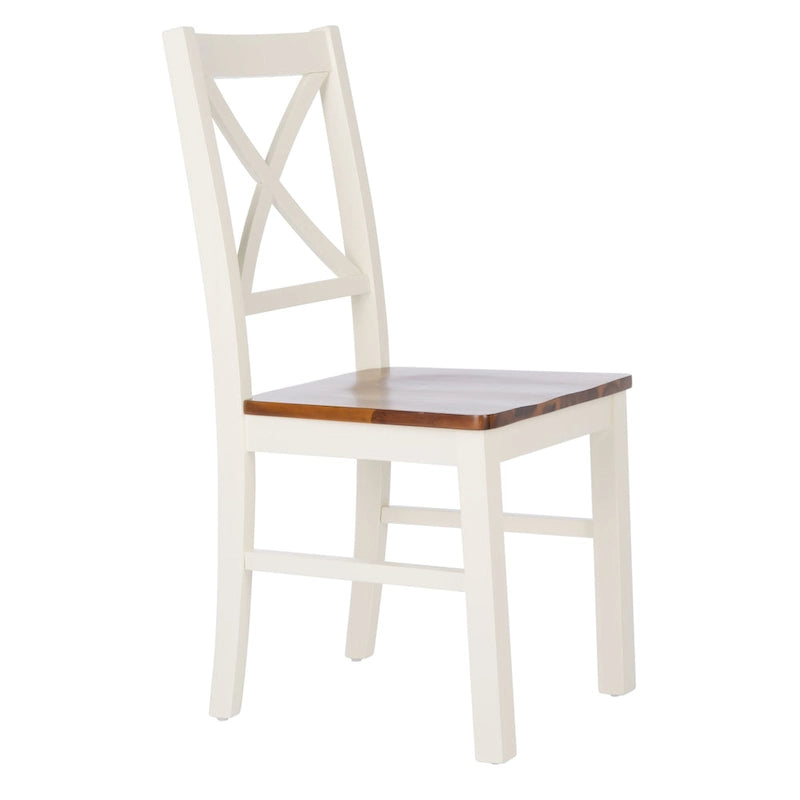 White/Natural Dining Chair - 17.5 W x 19.5 L x 37 H - 18W x 20D x 37H