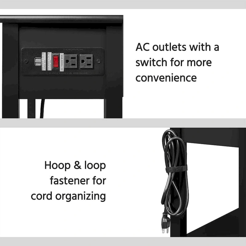 L Shaped Corner Computer Desk with Power Outlets