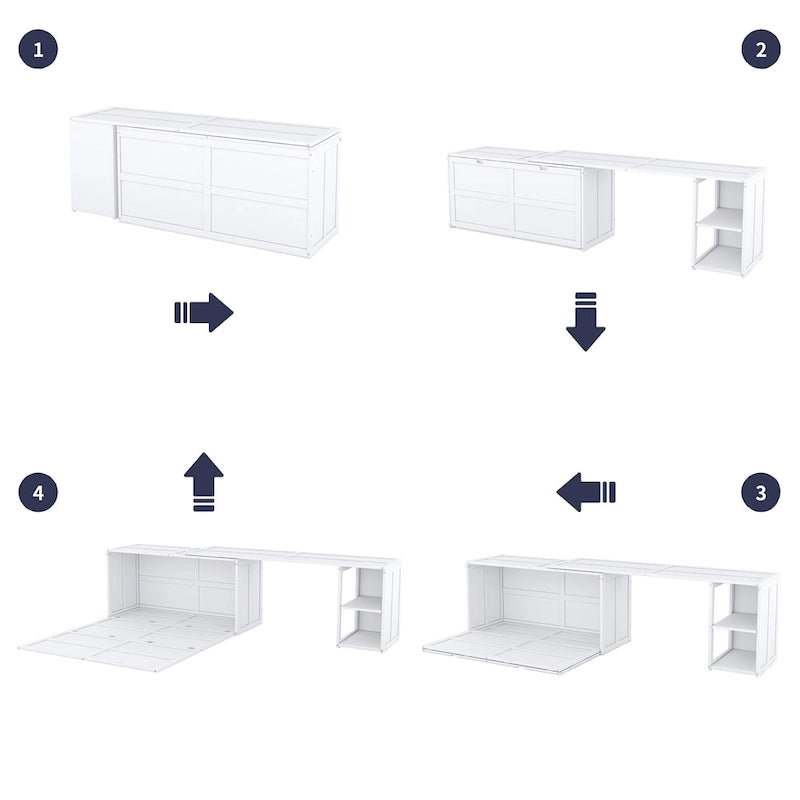 Queen Size Murphy Bed with Rotable Desk