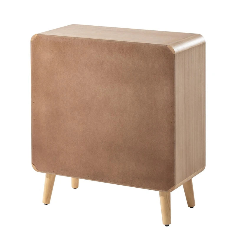 Farmhouse Nightstand, Mid Century Nightstand with Handcrafted, Boho, Rustic Style, Natural Wood