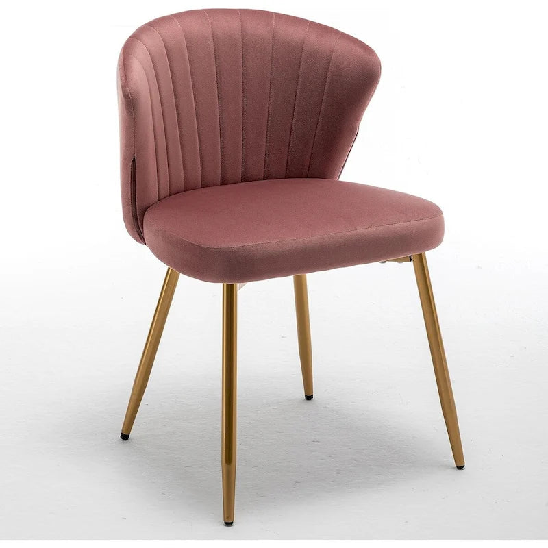 Modern Velvet Accent Chair with Channel-Tufted Design Comfortable and Trendy Armless Seat