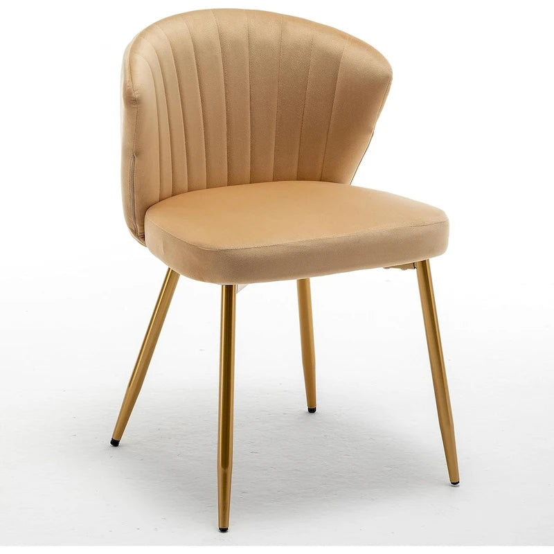 Modern Velvet Accent Chair with Channel-Tufted Design Comfortable and Trendy Armless Seat