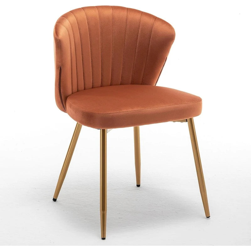 Modern Velvet Accent Chair with Channel-Tufted Design Comfortable and Trendy Armless Seat
