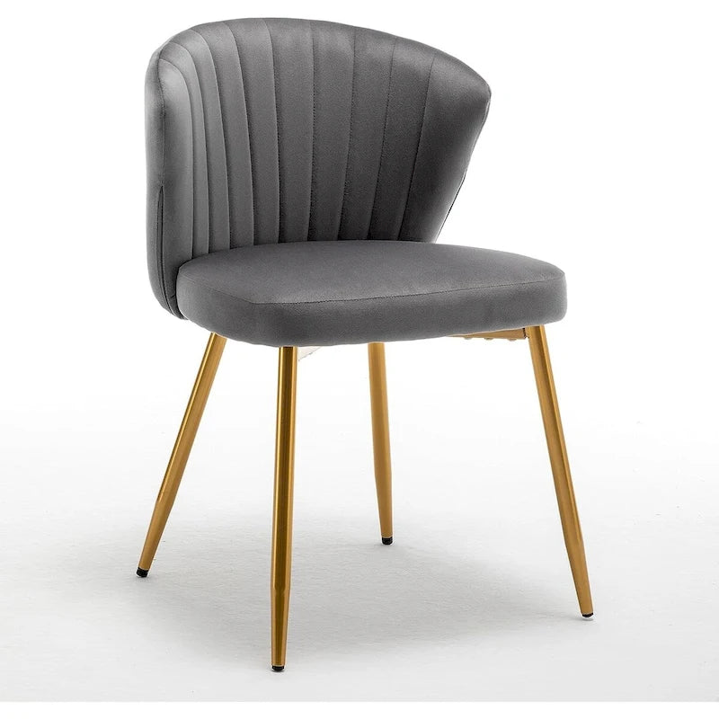 Modern Velvet Accent Chair with Channel-Tufted Design Comfortable and Trendy Armless Seat