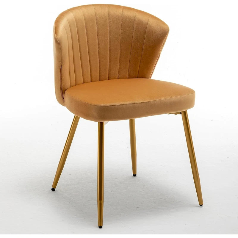 Modern Velvet Accent Chair with Channel-Tufted Design Comfortable and Trendy Armless Seat