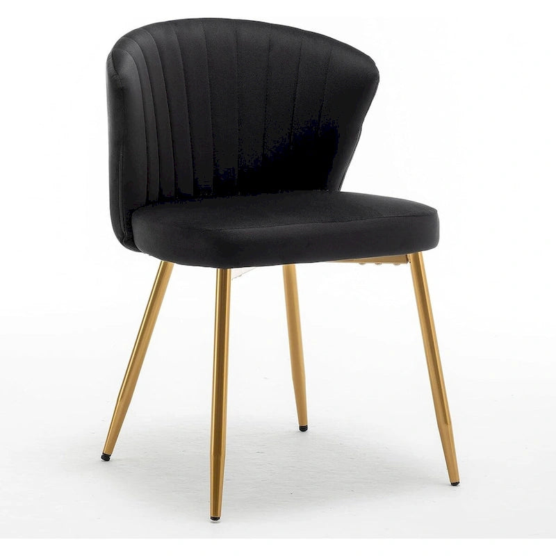 Modern Velvet Accent Chair with Channel-Tufted Design Comfortable and Trendy Armless Seat