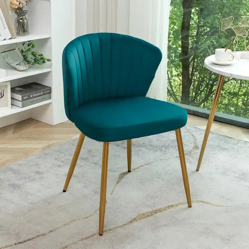 Modern Velvet Accent Chair with Channel-Tufted Design Comfortable and Trendy Armless Seat