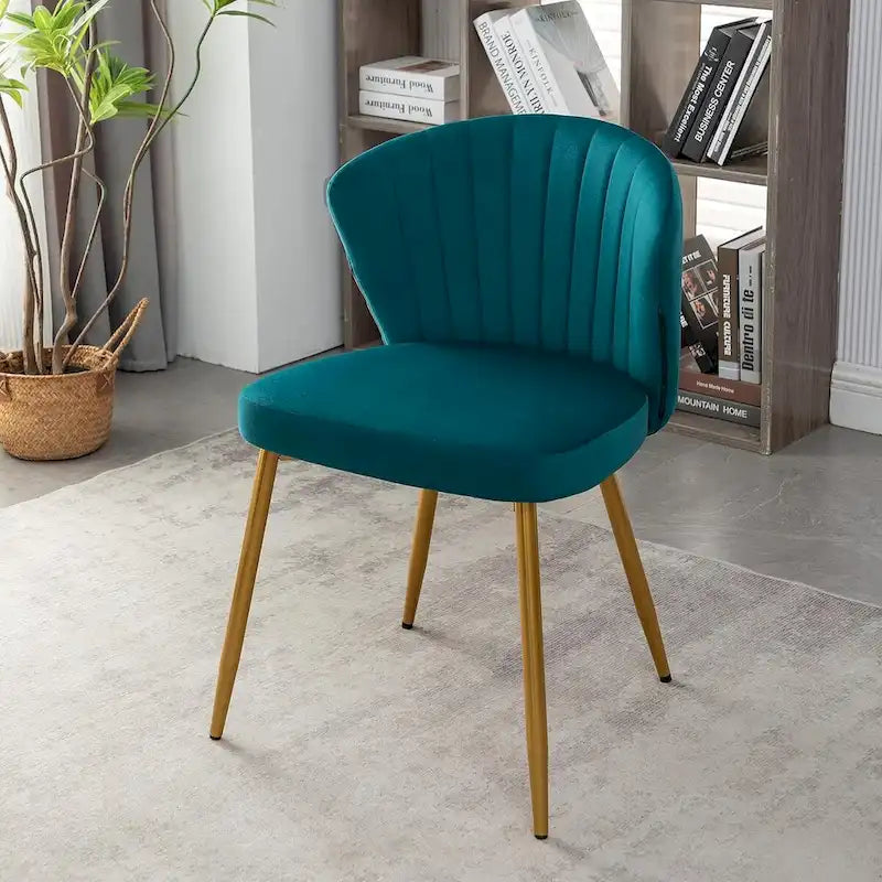 Modern Velvet Accent Chair with Channel-Tufted Design Comfortable and Trendy Armless Seat
