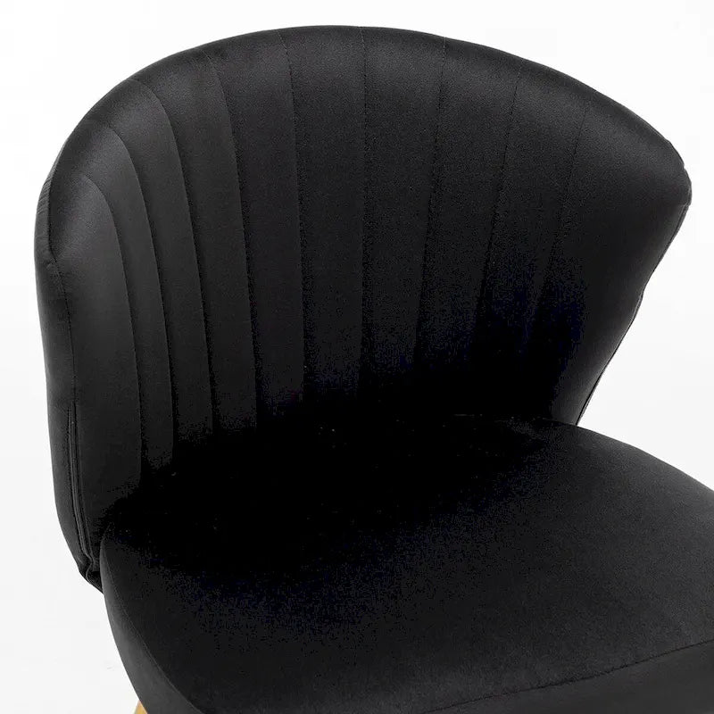 Modern Velvet Accent Chair with Channel-Tufted Design Comfortable and Trendy Armless Seat