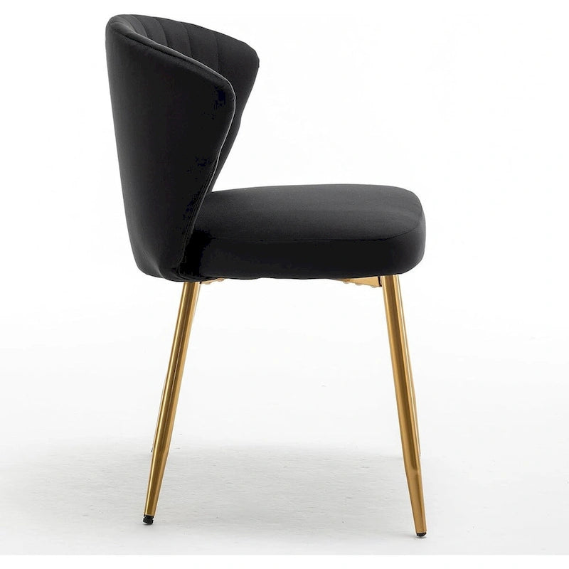 Modern Velvet Accent Chair with Channel-Tufted Design Comfortable and Trendy Armless Seat