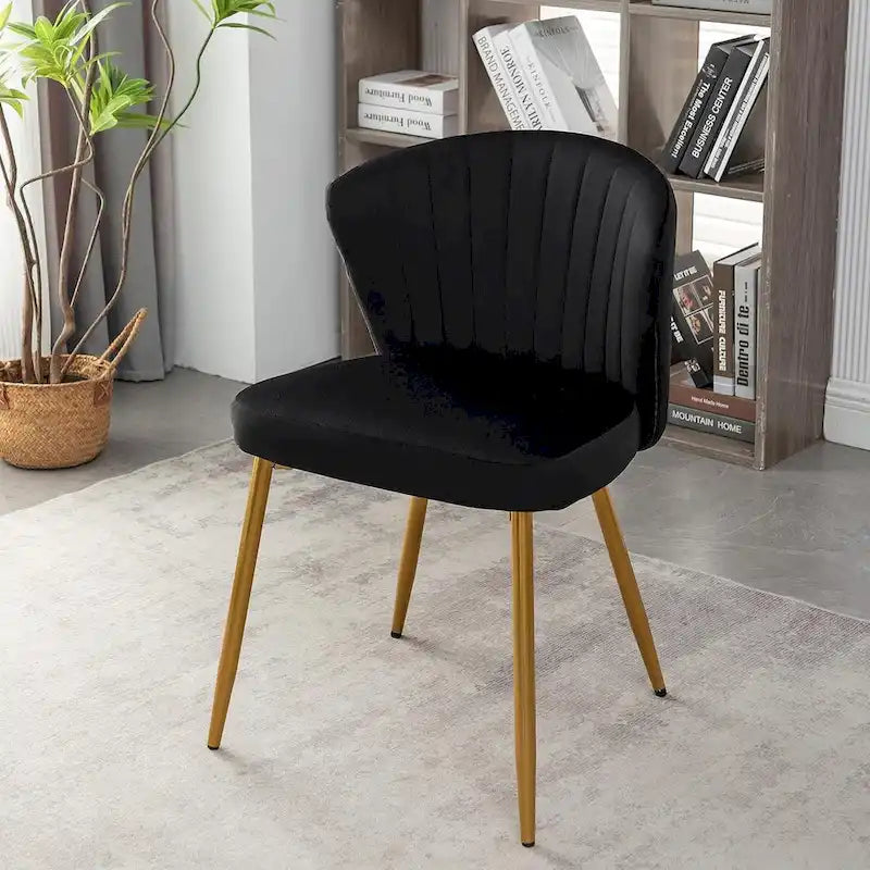 Modern Velvet Accent Chair with Channel-Tufted Design Comfortable and Trendy Armless Seat