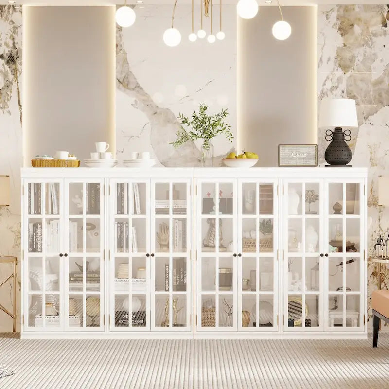 Sophisticated Storage Ensemble: Buffet Sideboard Bookshelf Cabinet